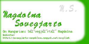 magdolna sovegjarto business card